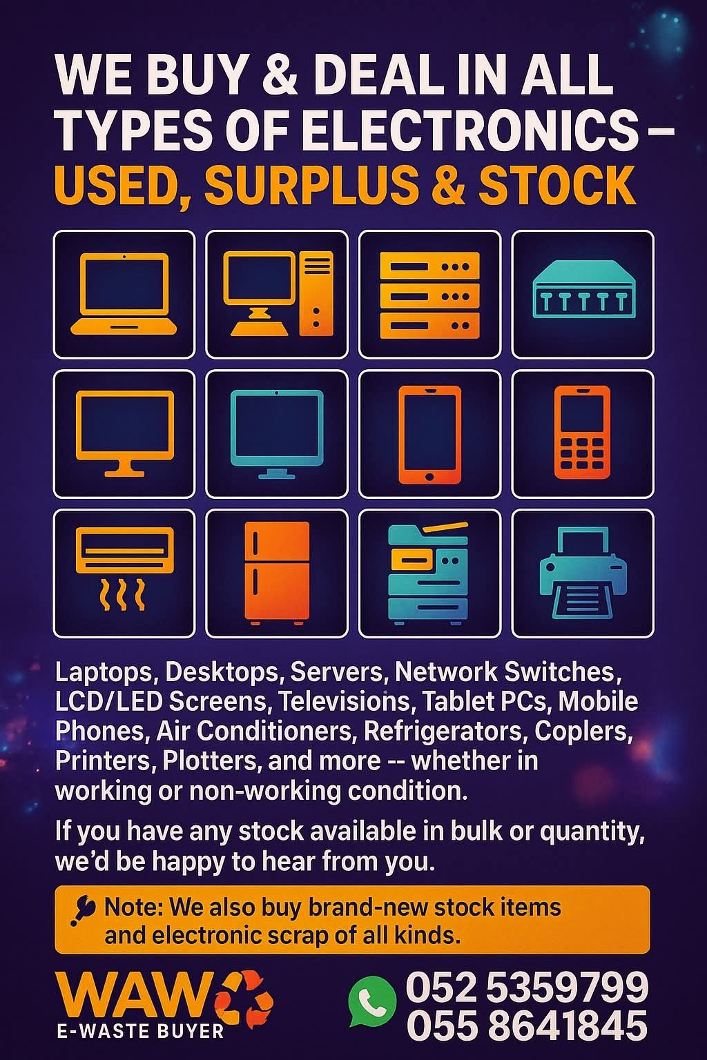 We buy used electronics items